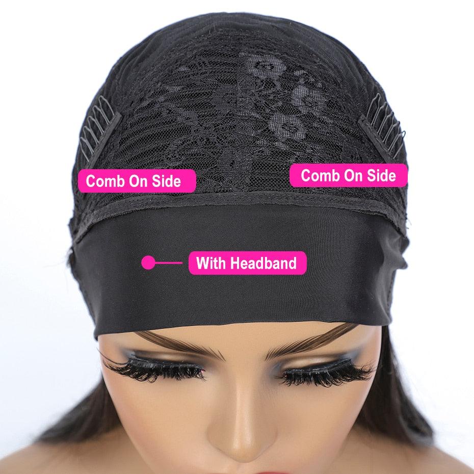 Brazilian Water Wave Ombre Headband Wig – 100% Human Hair, Glue-Free