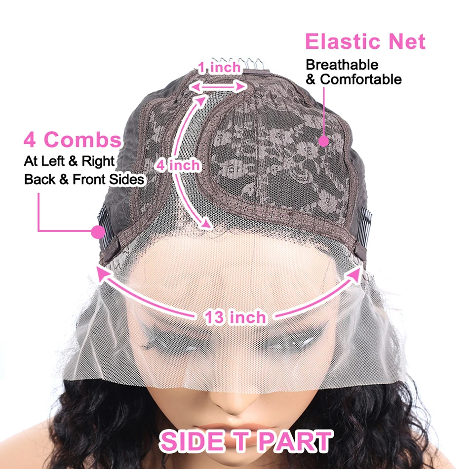 Short Bob Wig 100% Brazilian Remy Human Hair Lace Front Pre-Plucked