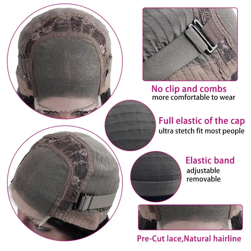 5x5 / 13x6 Glueless Perücke Echthaarperücken HD Transparent 200% Dichte Body Wave Ready To Go Pre Plucked