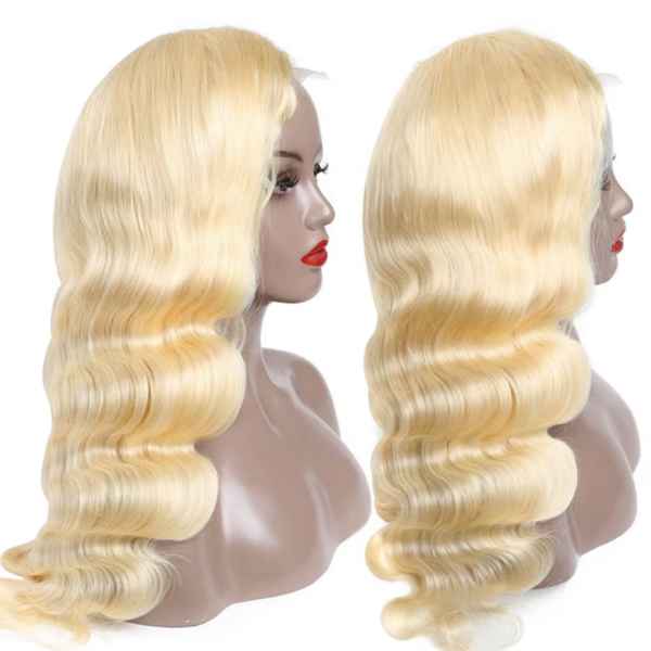 Blonde Lace Front Wig – 100% Human Hair, 180% Density, Transparent Lace, Pre-Plucked Natural Hairline