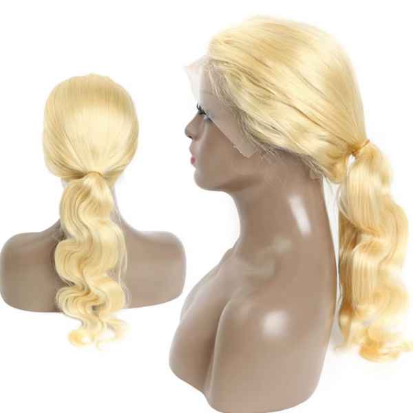 Blonde Lace Front Wig – 100% Human Hair, 180% Density, Transparent Lace, Pre-Plucked Natural Hairline