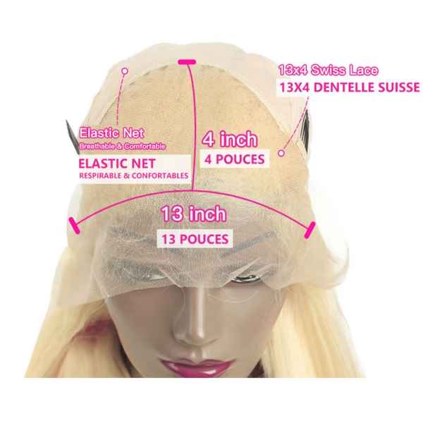 Blonde Lace Front Wig – 100% Human Hair-180% Density-Transparent Lace-Pre-Plucked