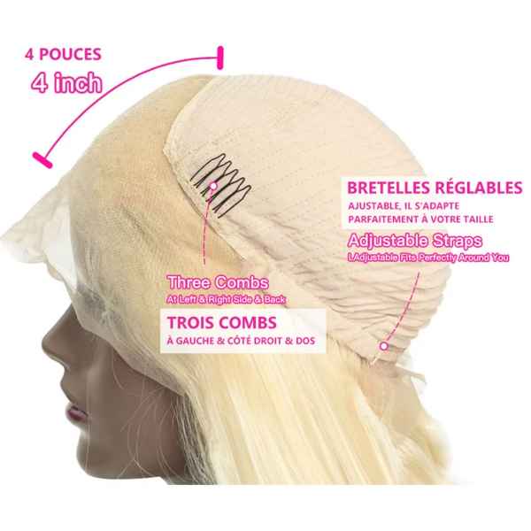 Blonde Lace Front Wig – 100% Human Hair-180% Density-Transparent Lace-Pre-Plucked