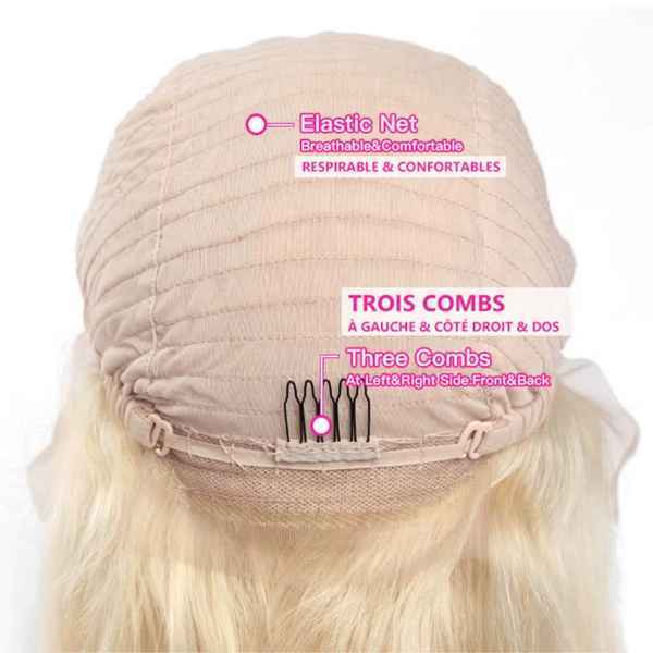 Blonde Lace Front Wig – 100% Human Hair-180% Density-Transparent Lace-Pre-Plucked
