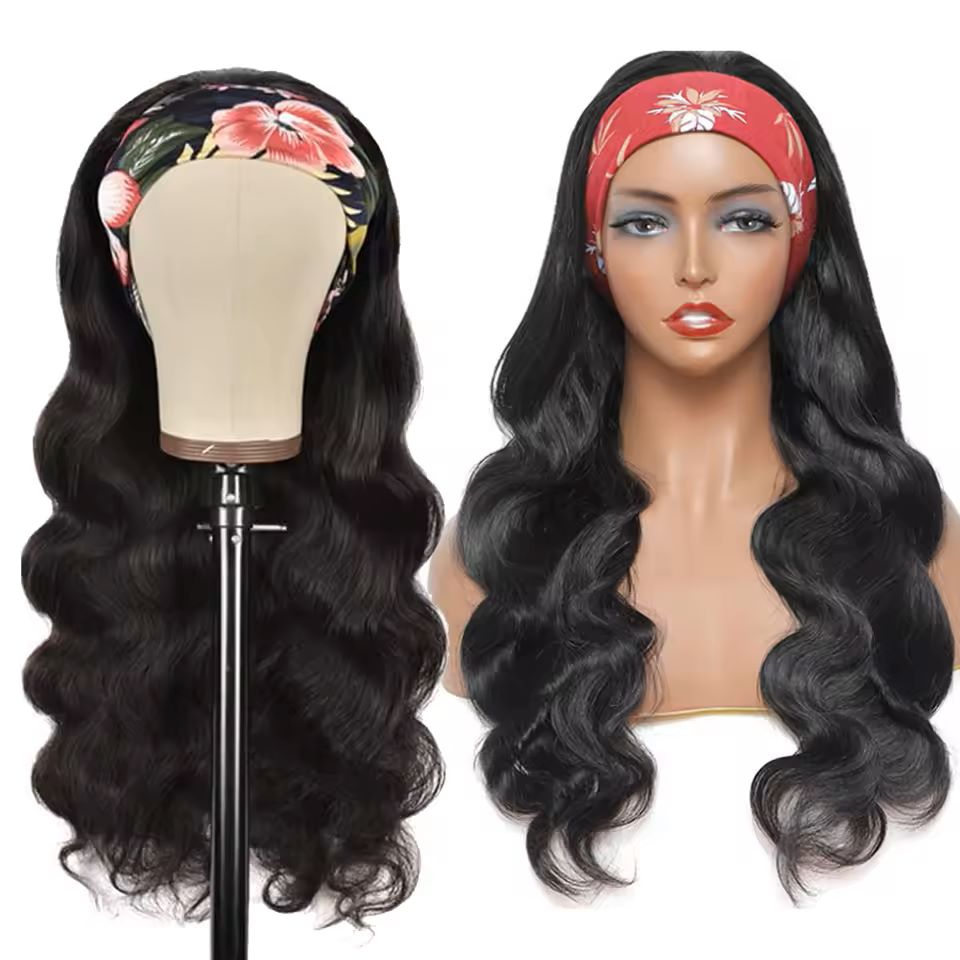 Smooth Brazilian Headband Wig –20Inch 180% Density Remy human Hair