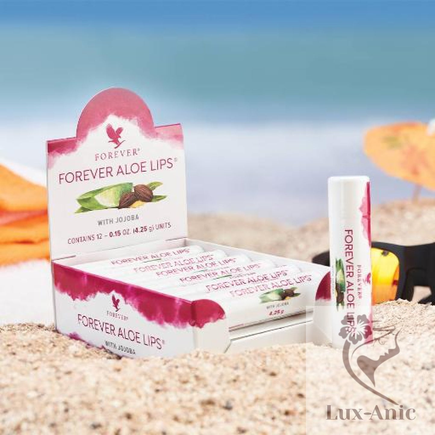 (Pack 12) Forever Aloe Lips™ with Jojoba oil-soothing for any season - LUX-Anic