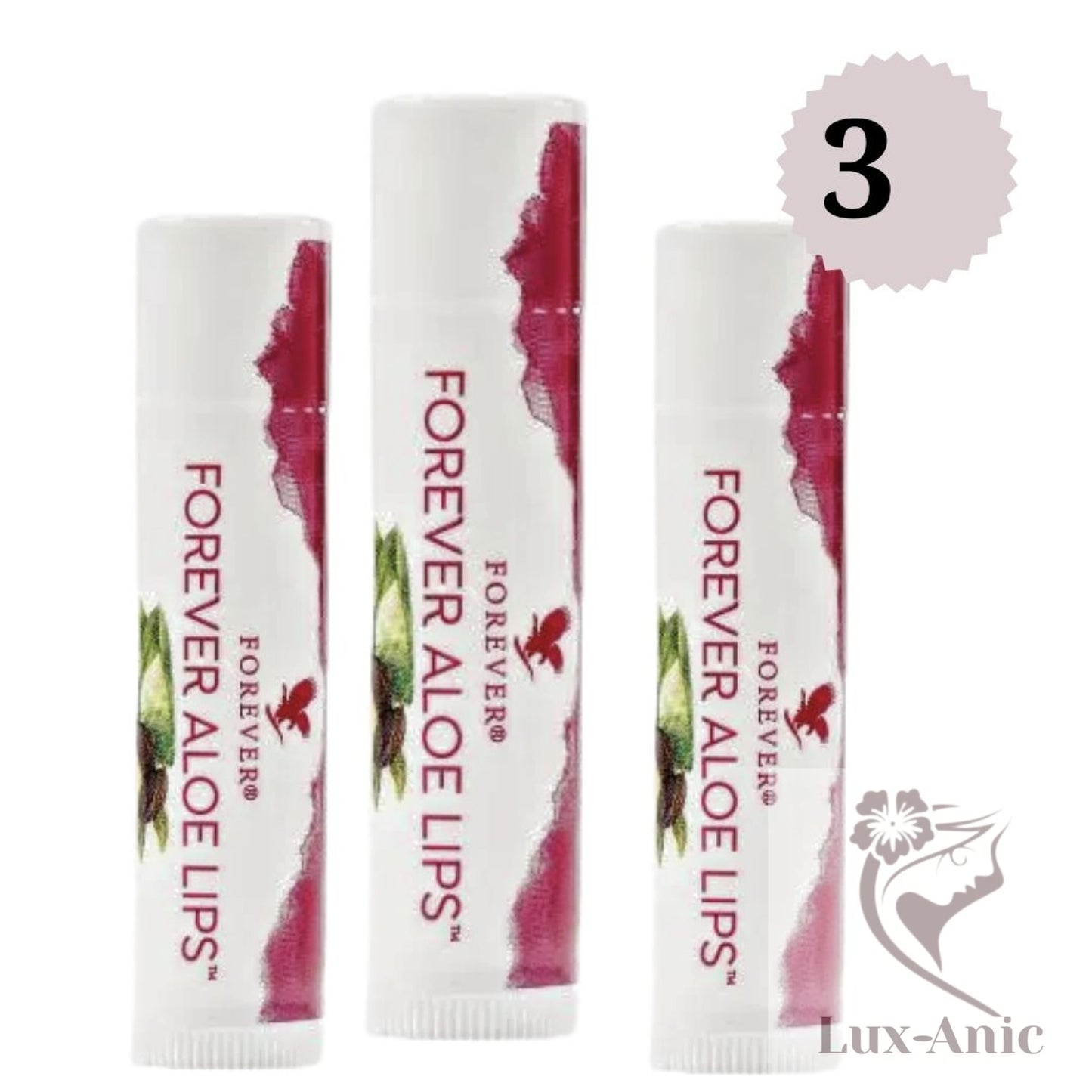(Pack 3)Forever Aloe Lips™ with Jojoba-Powerful, soothing moisture for any season - LUX-Anic