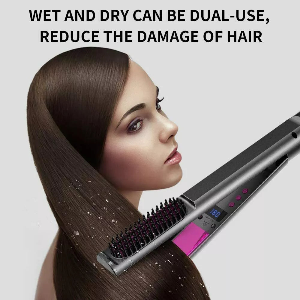 Multifunctional Heated Hair Straightening Brush-Effortless Styling