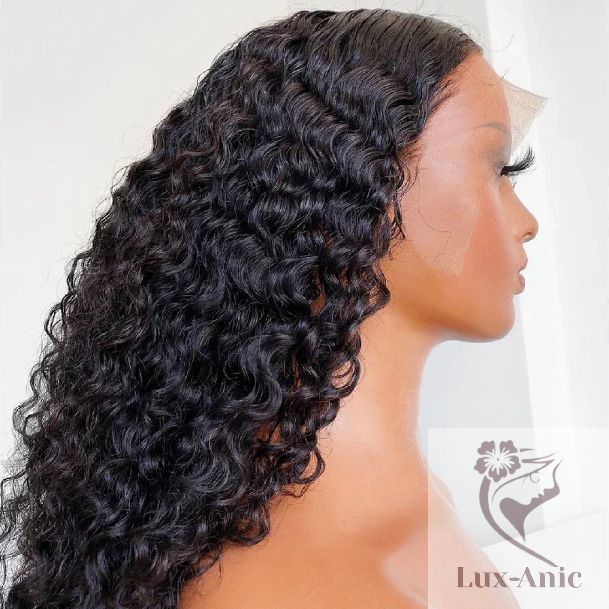 13x4 Brazilian Deep Curly Human hair Wig Lace 180% Remy Human Hair - LUX-Anic