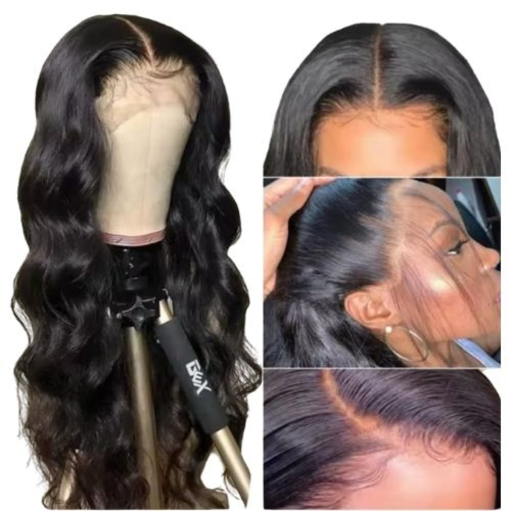 Body Wave Echthaarperücke Rückansicht