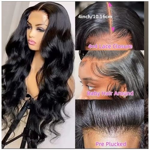 Perruque brésilienne Body Wave en dentelle transparente 13x4 Elegance Naturelle 180% Density 20 inches