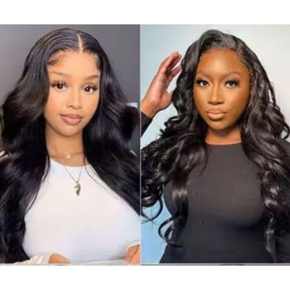 Perruque brésilienne Body Wave en dentelle transparente 13x4 Elegance Naturelle 180% Density 20 inches