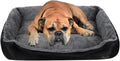 Purlov padded dog bed for small medium dogs, soft warm pet bed for comfort and relaxation