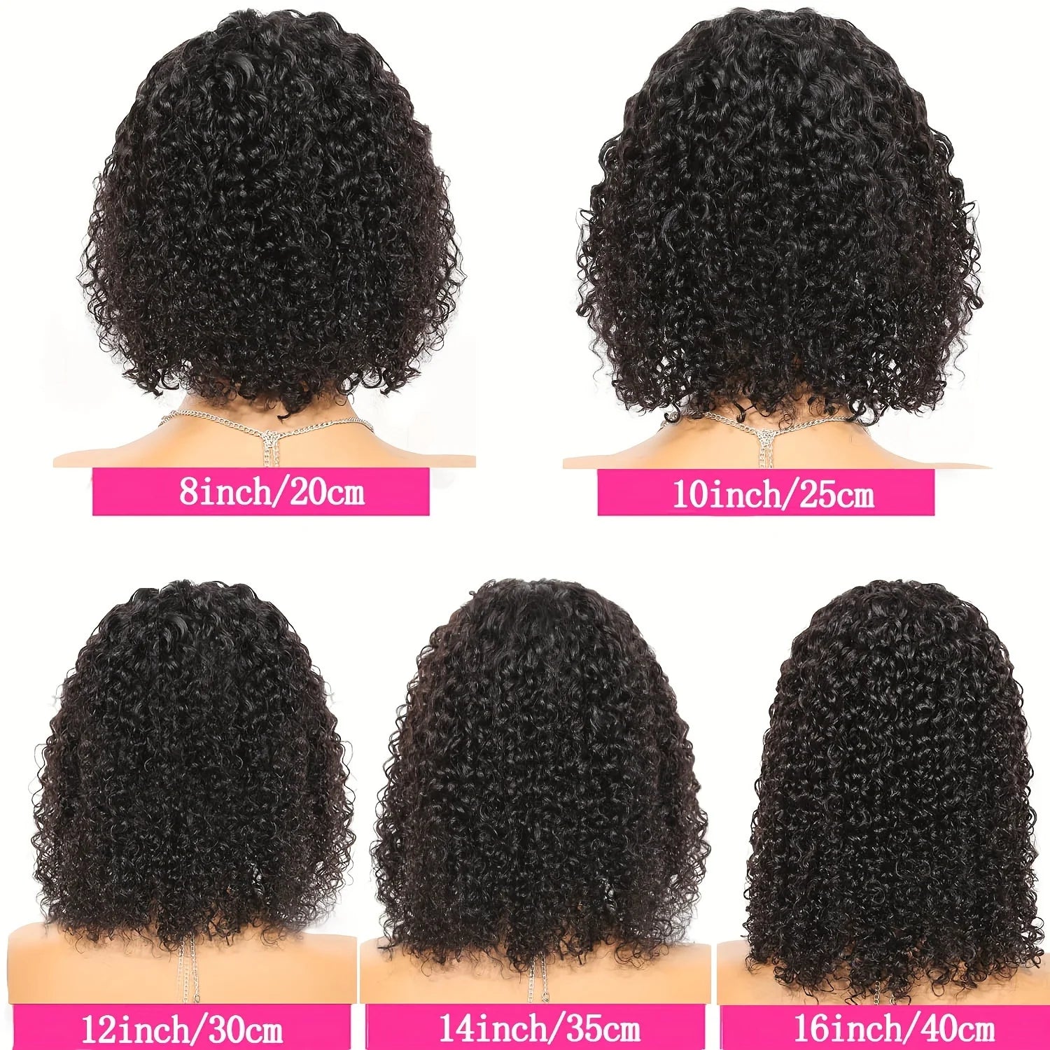 V Part Kinky Curly Real Hair Wig | 100% Brazilian Hair 14 inch 180% - LUX-Anic