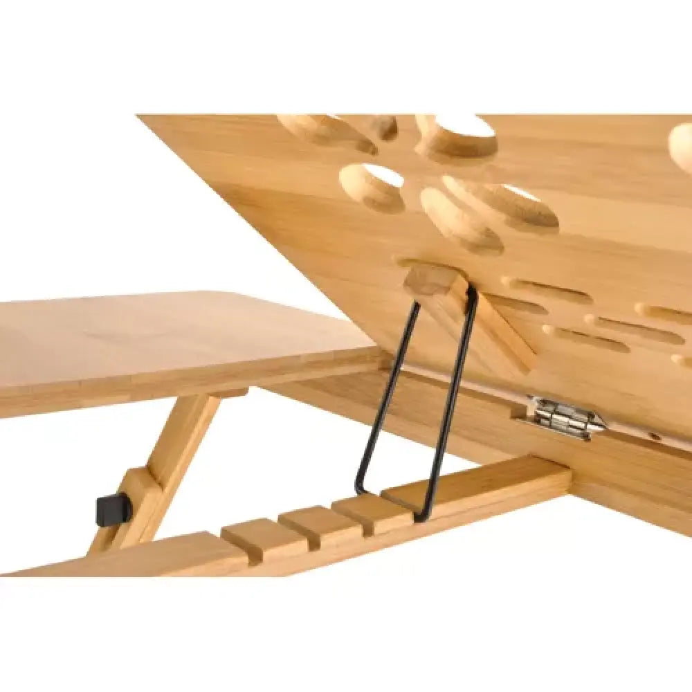 Bamboo Laptop Table – Adjustable & Ventilated - LUX-Anic