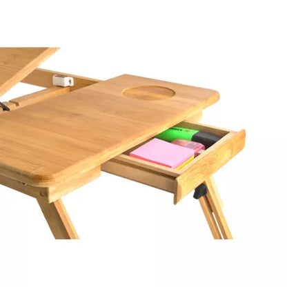 Bamboo Laptop Table – Adjustable & Ventilated - LUX-Anic