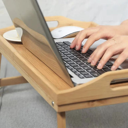 Klappbarer Bambus-Frühstückstisch – XL Betttablett mit Laptopfunktion