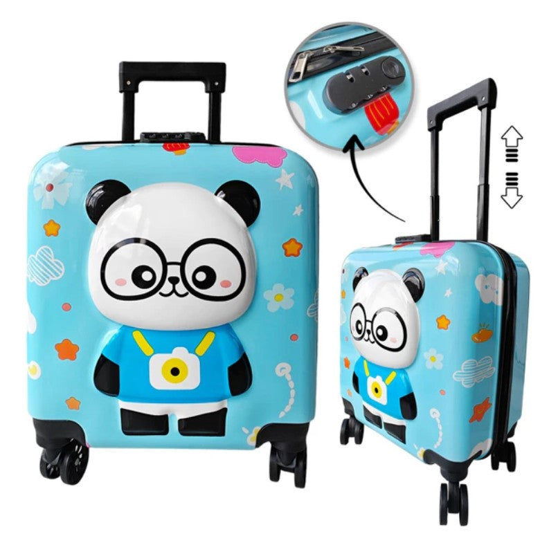 Stylish Children's Travel Cabin Suitcase on Wheels Blue - LUX-Anic