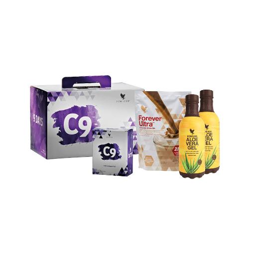 CLEAN 9 -Aloe Gel Chocolate -Garcinia Plus-Therm-Fiber-Repower- Shaping-9 Day Program - LUX-Anic