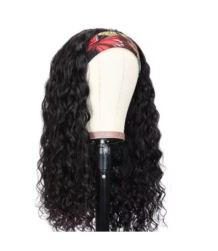 Brazilian Water Wave Ombre Headband Wig – 100% Human Hair, Glue-Free