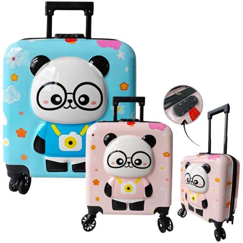 Valise élégante de cabine de voyage pour enfants à roues bleu / rose
