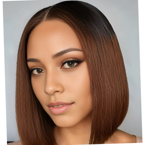 Perruque en dentelle véritable – Cheveux courts et raides 100 % humains