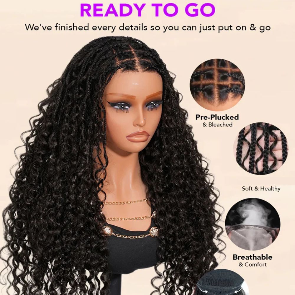 Knotless Boho Braids Perücke – HD Lace Front