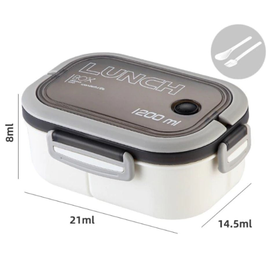 Doppelte Lunchbox mit Besteck