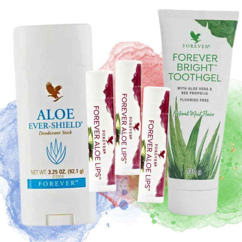 Set 1 Aloe Ever-Shield Deostift+ 1 Forever Bright Toothgel+3 Aloe Lips