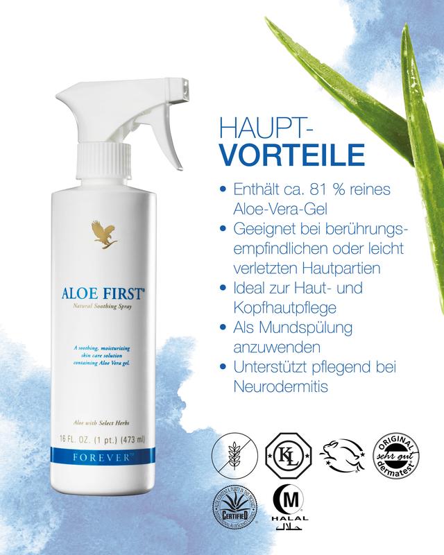 Forever Aloe Spray | Sun Protection Lotion with 81% Aloe Vera Gel + Propolis | 473 ml Skin, Hair