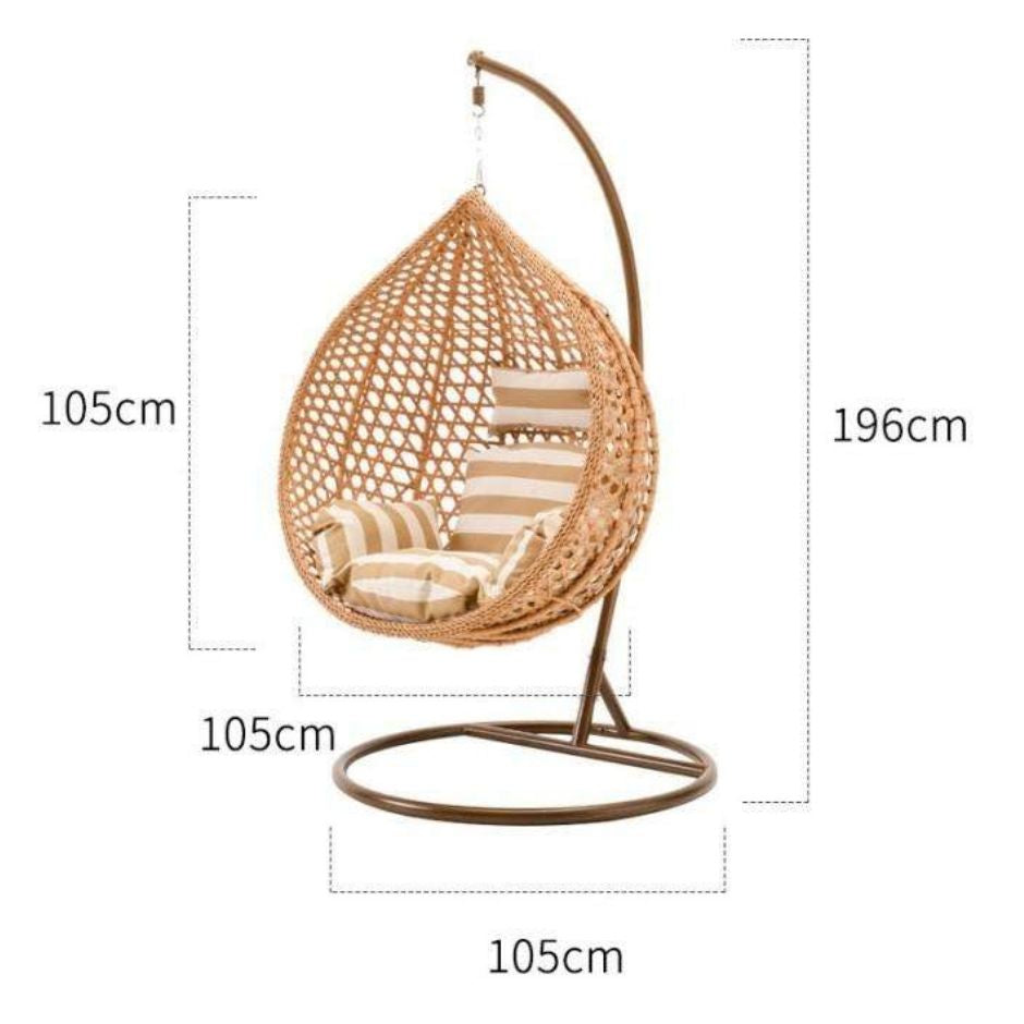 Garden Rocking Cocoon Chair with Pillows – Indoor & Outdoor Comfort - LUX-Anic