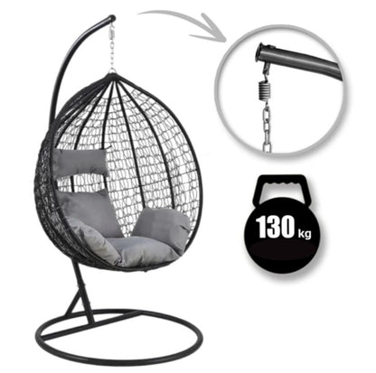 Garden Rocking Cocoon Chair with Pillows – Indoor & Outdoor Comfort - LUX-Anic