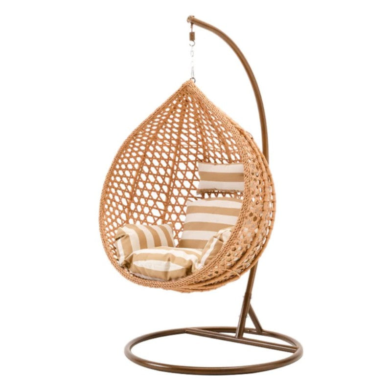 Garden Rocking Cocoon Chair with Pillows – Indoor & Outdoor Comfort - LUX-Anic