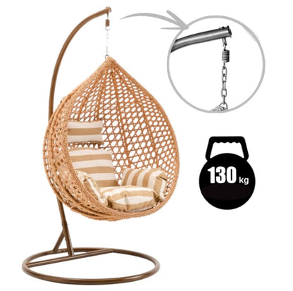 Garden Rocking Cocoon Chair with Pillows – Indoor & Outdoor Comfort - LUX-Anic