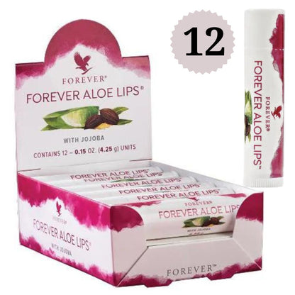 (Pack 12) Forever Aloe Lips™ à l'huile de jojoba - apaisant pour toutes les saisons