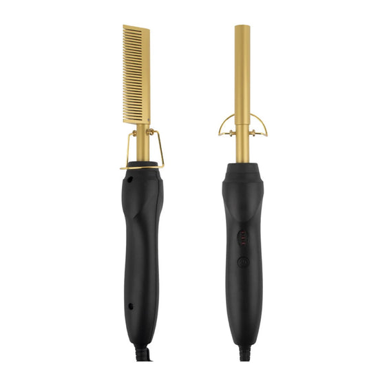2-in-1 Hot Comb & Hair Straightener – Fast Heating & Anti-Scald Design