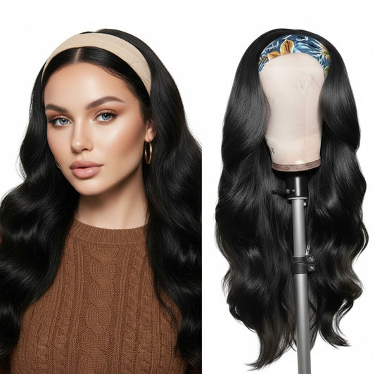 Headband Wig - Brazilian Remy human Hair- Glueless Wigs- All textures - LUX-Anic
