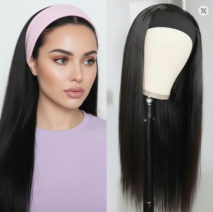 Headband Wig - Brazilian Remy human Hair- Glueless Wigs- All textures - LUX-Anic