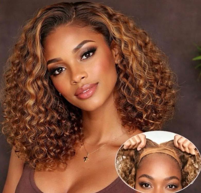 Perruque Bob Court Blond 4/27 – Deep Wave – Glueless Cheveux naturel