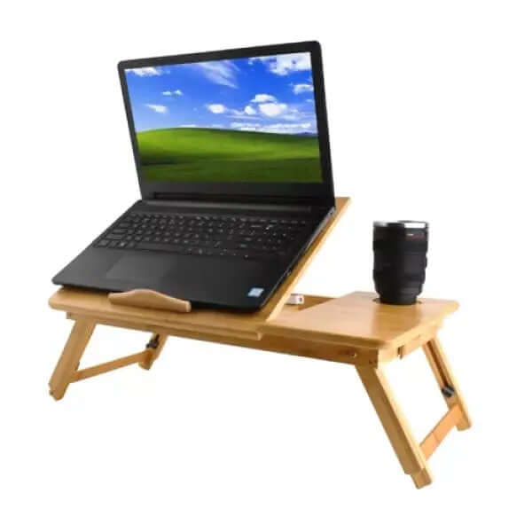 Table Bambou pour Ordinateur Portable – Réglable & Ventilée