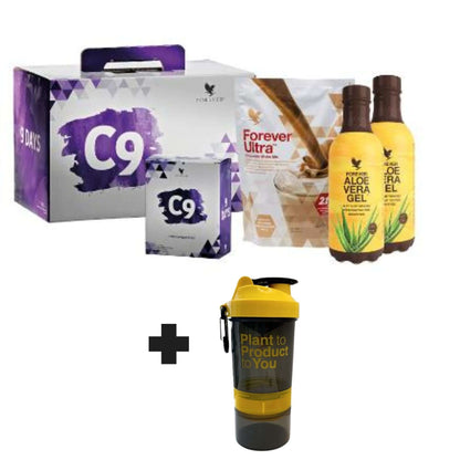 CLEAN 9 -Aloe Gel Chocolate -Garcinia Plus-Therm-Fiber-Repower 9 Tage Programm