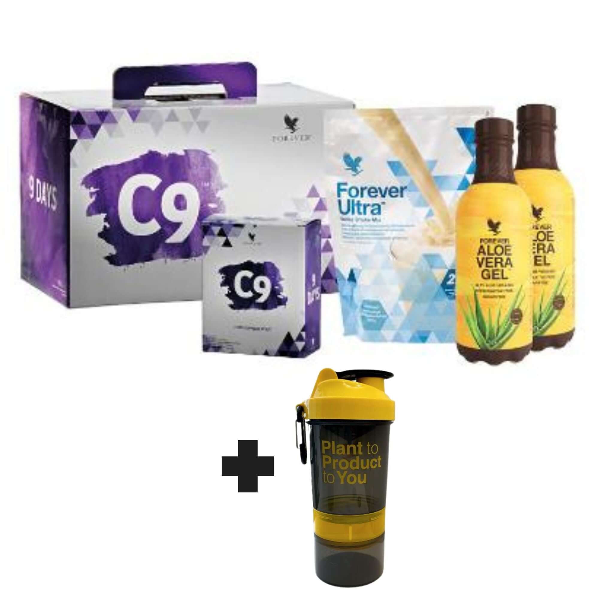 CLEAN 9 - Aloe Gel Vanilla-Garcinia Plus-Therm-Fiber-Repower-Programme de 9 jours