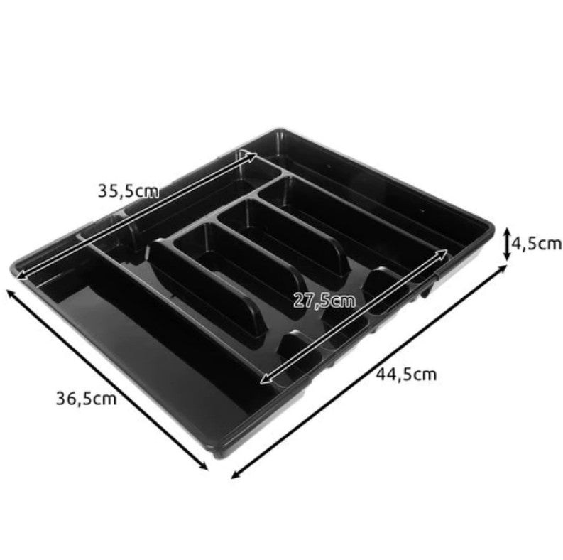 Black Cutlery Organizer – Adjustable, Durable & Elegant - LUX-Anic