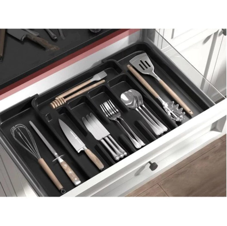 Black Cutlery Organizer – Adjustable, Durable & Elegant - LUX-Anic