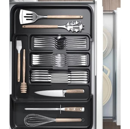Black Cutlery Organizer – Adjustable, Durable & Elegant - LUX-Anic