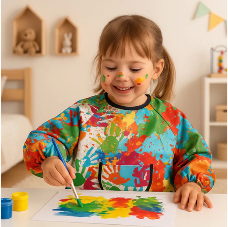 Children’s Painting Apron – Waterproof Art & Kitchen Bib (1–3 Years) - LUX-Anic