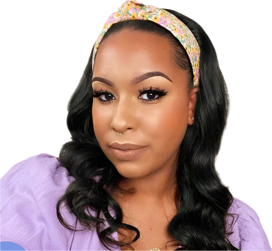 Smooth Brazilian Headband Wig –20Inch 180% Density Remy human Hair