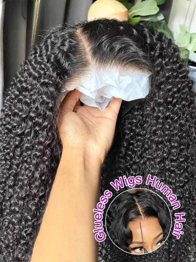 Perruque bouclée sans colle 13x4 / 13x6 Wear & Go cheveux humains – Prédécoupée prête à porter – Densité 200 %