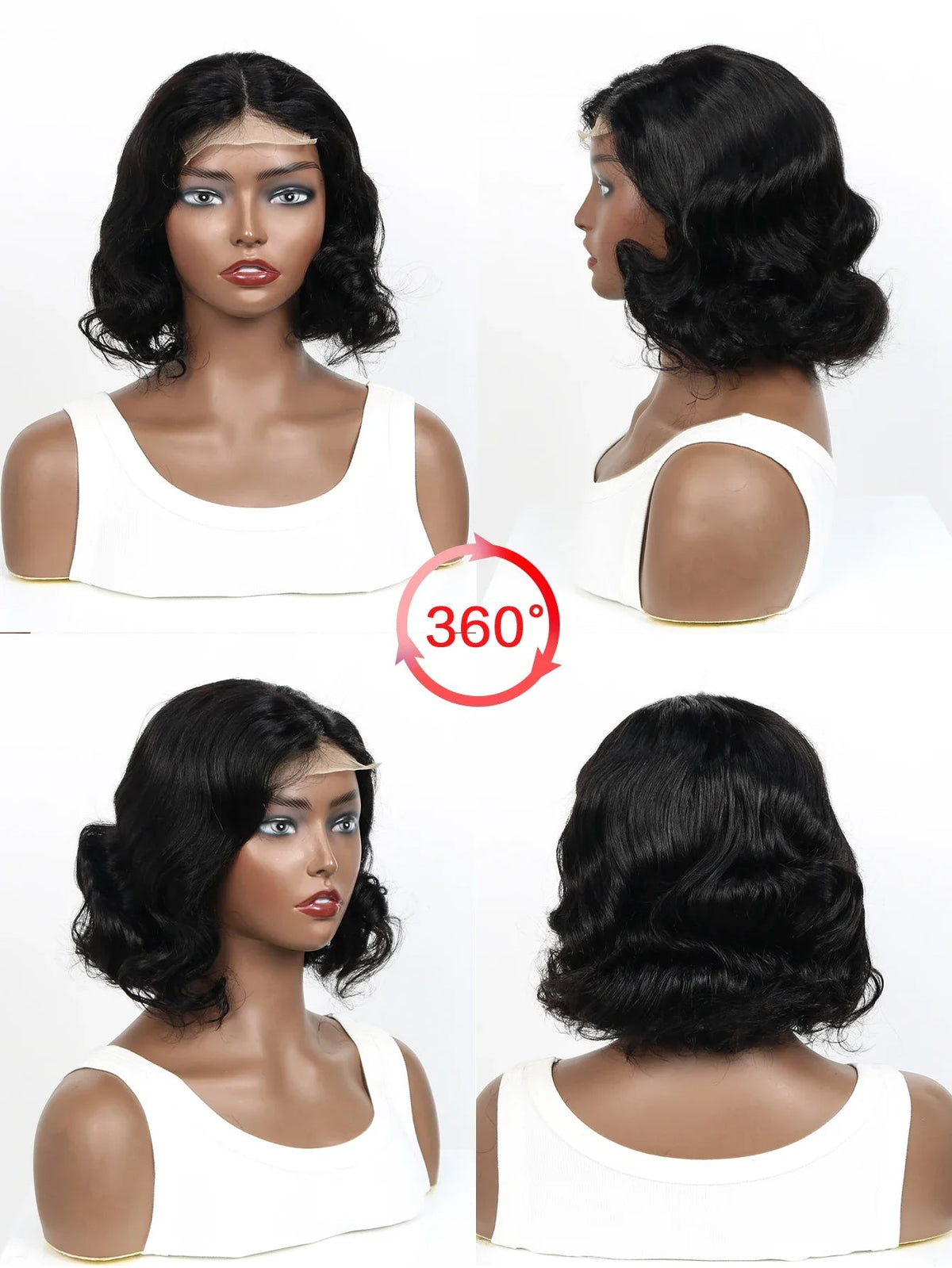 Natural Wave Lace Perücke Seitenansicht