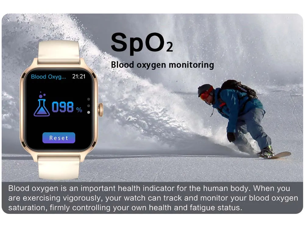 Smartwatch Bluetooth Call Heart Rate Blood Oxygen Tracker Sport Women Men for IOS Androird